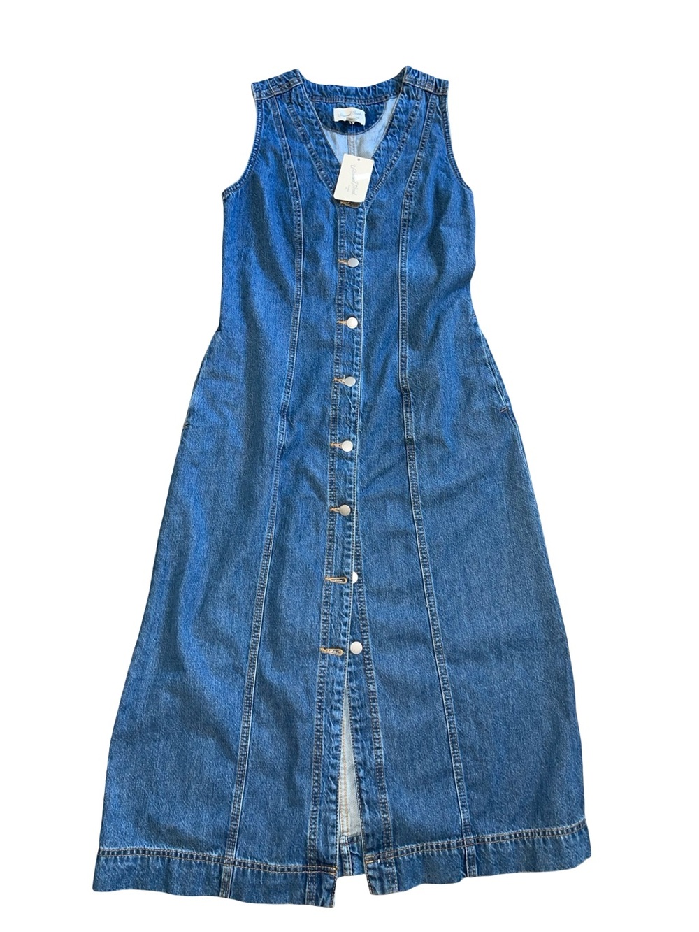 NWT Universal Thread Denim Button Down Ankle Midi Dress Blue size 6 - Picture 6 of 8